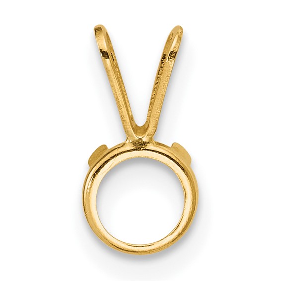 14ky 5mm Round Bezel Pendant Setting