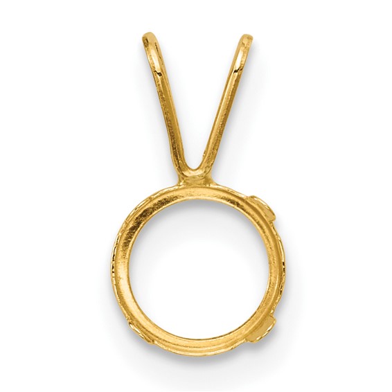 14ky 6mm Round Bezel Pendant Setting