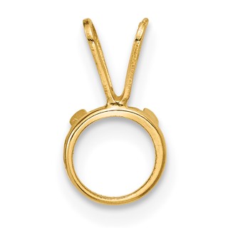 14ky 6mm Round Bezel Pendant Setting