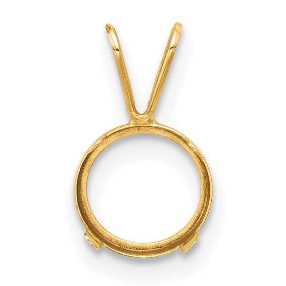 14ky 7mm Round Bezel Pendant Setting