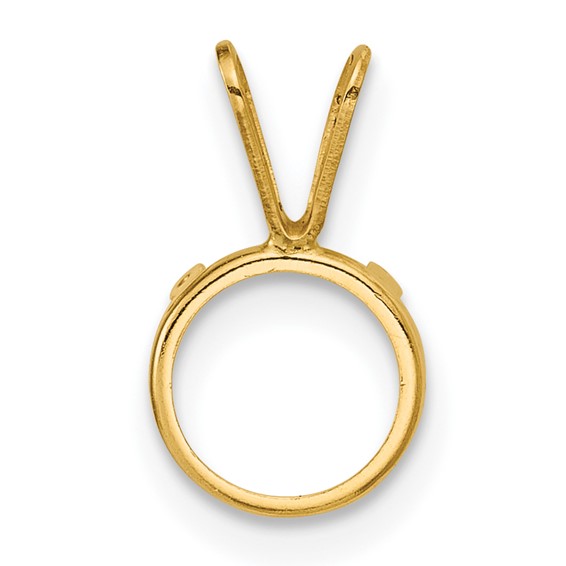 14ky 7mm Round Bezel Pendant Setting