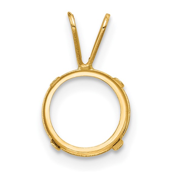 14ky 8mm Round Bezel Pendant Setting