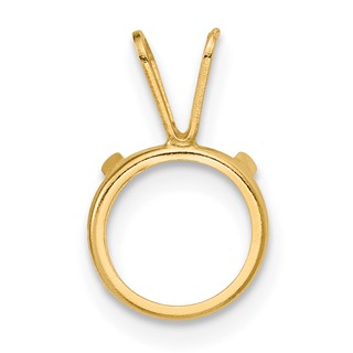 14ky 8mm Round Bezel Pendant Setting