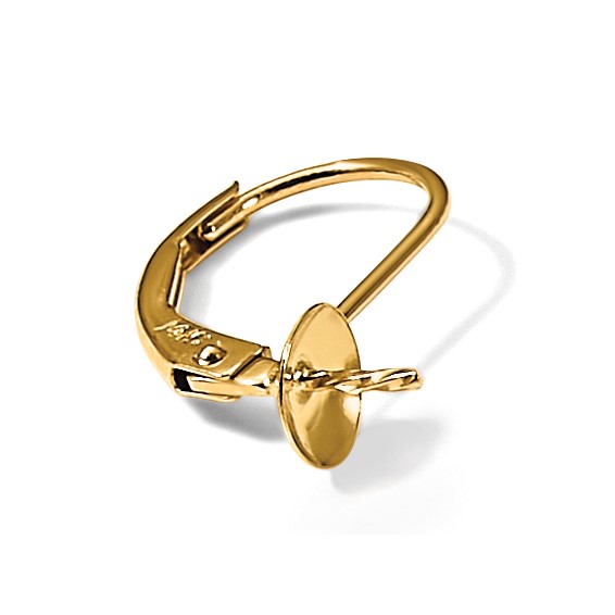 14k Single 5.0mm Leverback Pearl Earring Mounting