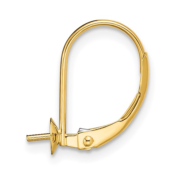 14k Single 4.0mm Leverback Pearl Earring Mounting