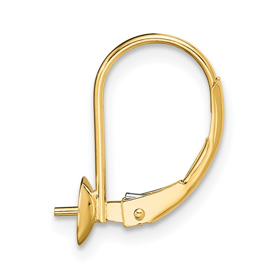 14k Single 5.0mm Leverback Pearl Earring Mounting