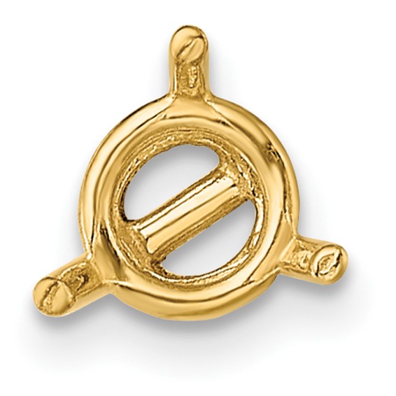 14k Single Round 3-Prong 5mm Post Earring Mounting