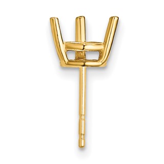 14k Single Round 3-Prong 5mm Post Earring Mounting