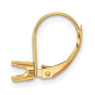 14k Single 4mm Leverback Earring Mounting