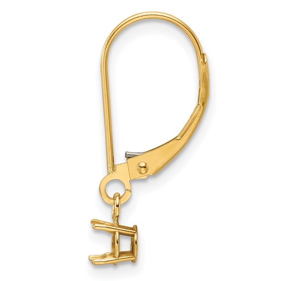 14k Single 5mm Round Dangle Basket Leverback Earring Mounting