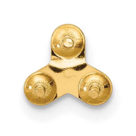 14k Single Polished Triple 3mm Pearl Cups with Pegs Post Earring Mounting