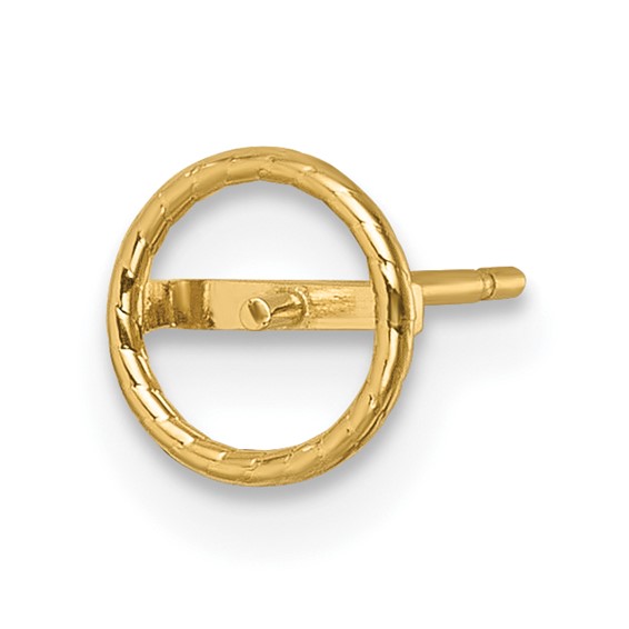 14k Single Holds 5mm Pearl Twisted Edge Post Earring Mounting