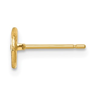 14k Single Holds 5mm Pearl Twisted Edge Post Earring Mounting