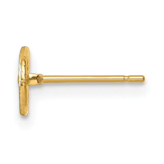 14k Single Holds 5mm Pearl Twisted Edge Post Earring Mounting