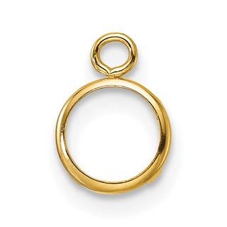 14k Single 6mm Round Low Wall Earring Dangle Mounting