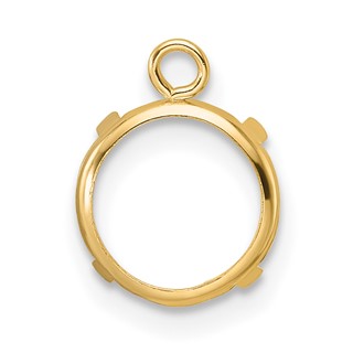 14k Single 8mm Round Low Wall Earring Dangle Mounting