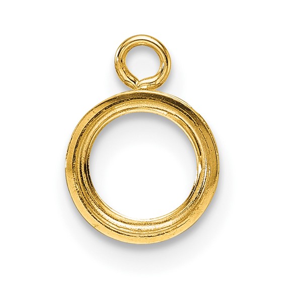 14k Single 4mm Round Bezel Earring Dangle Mounting