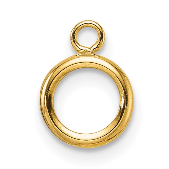 14k Single 4mm Round Bezel Earring Dangle Mounting