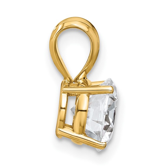 14ky 1.5ct. 7.5mm Round G H I True Light Moissanite Solitaire Pendant