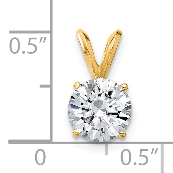 14ky 1.5ct. 7.5mm Round G H I True Light Moissanite Solitaire Pendant