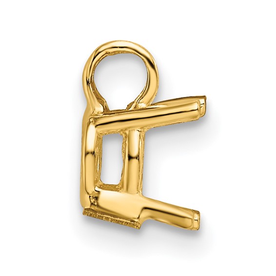 14ky Round 4-Prong w/ Tube Bail 6.5mm Pendant Setting