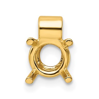 14ky Round 4-Prong w/ Tube Bail 6.5mm Pendant Setting