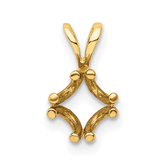 14ky Round 4-Prong Twin Wire 7.0mm Pendant Setting