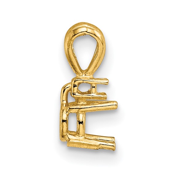 14ky Round 4-Prong w/ Diamond Accent 4.1mm Pendant Setting