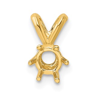 14ky Round 6-Prong Cast Heavy Weight 5.2mm Pendant Setting