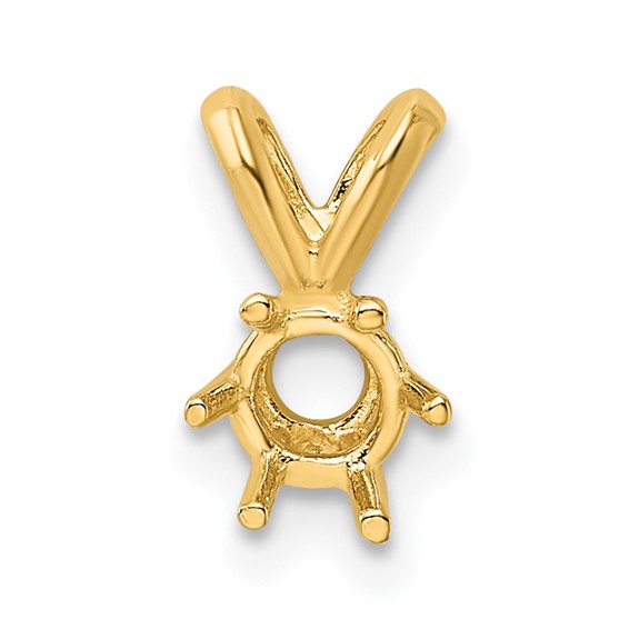 14ky Round 6-Prong Cast Heavy Weight 5.2mm Pendant Setting