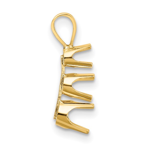 14ky Round 3-Stone 1.00ct. Pendant Setting