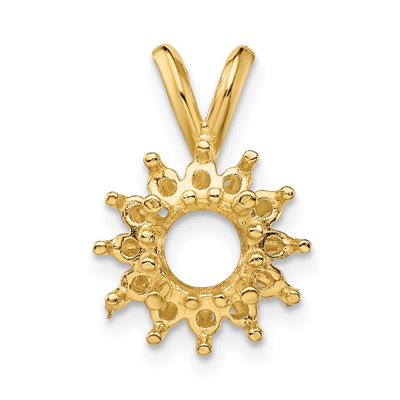 14ky Round Cluster .36ct. Pendant Setting