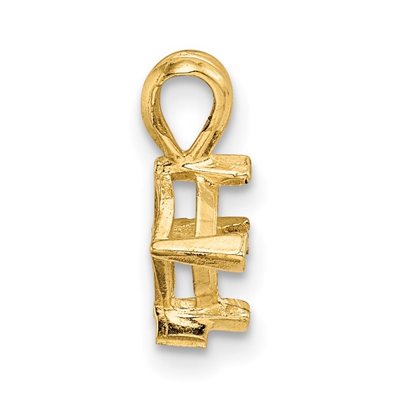 14ky Princess 4-Prong V-End 3.5mm Pendant Setting