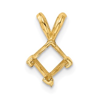 14ky Princess 4-Prong V-End 3.5mm Pendant Setting