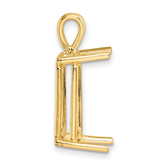 14ky Emerald 4-Prong Cast For Larger Sizes 16 x 12mm Pendant Setting