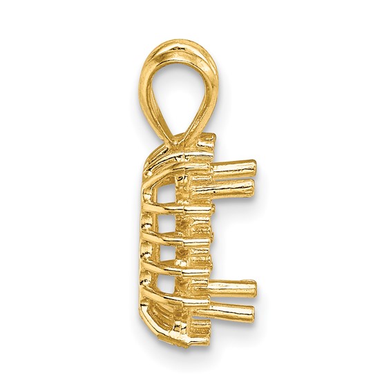 14ky Emerald Cluster 8 x 6mm Pendant Setting