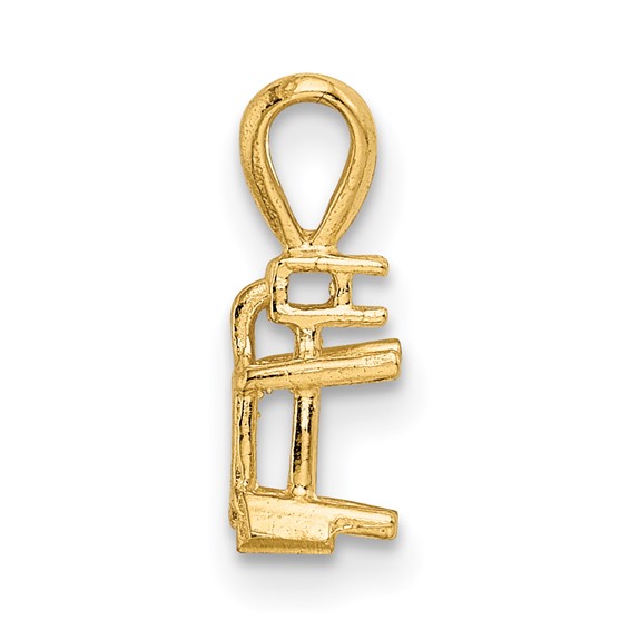 14ky Oval 4-Prong w/ Diamond Accent 10 x 8mm Pendant Setting