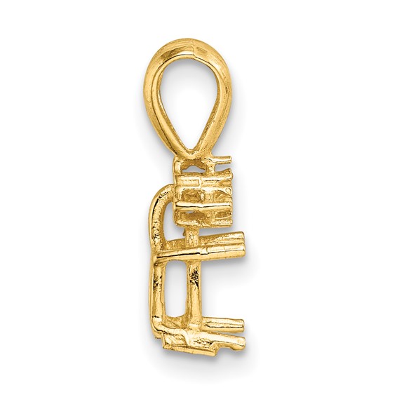 14ky Oval 4-Prong w/ 3 Diamond Accent 11 x 9mm Pendant Setting