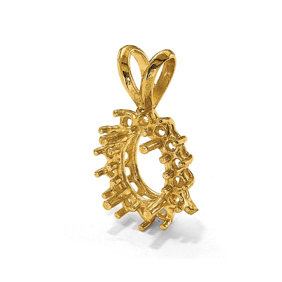 14ky Oval Cluster 8 x 6mm Pendant Setting