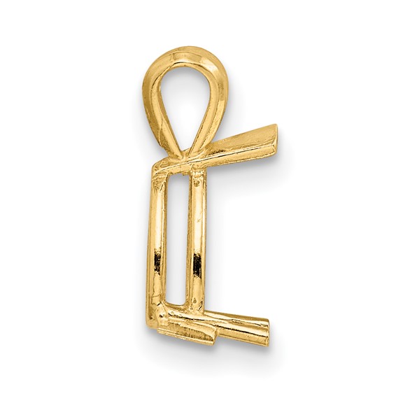 14ky Pear 3-Prong Cast V-End 12 x 8mm Pendant Setting