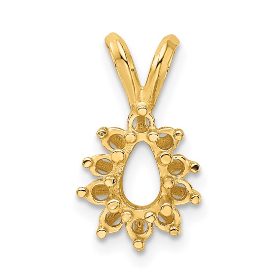 14ky Pear Cluster 6 x 4mm Pendant Setting
