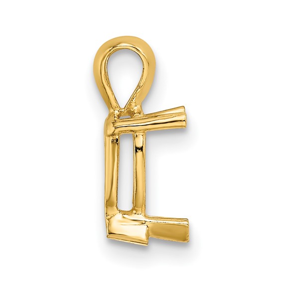 14ky Heart 3-Prong Cast V-End 10 x 8mm Pendant Setting