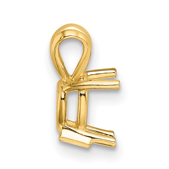 14ky Heart 4-Prong Cast Medium Weight 9.0mm Pendant Setting