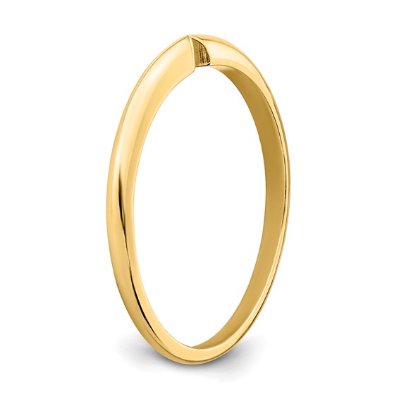 14ky 4 prong 1/2 round Very Lightweight Shank Sz 7