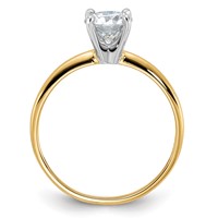14K Two-tone 0.75 Carat Lab Grown Diamond VS+ F+ Round Complete Solitaire Engagement Ring view 2