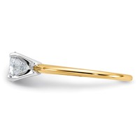 14K Two-tone 0.75 Carat Lab Grown Diamond VS+ F+ Round Complete Solitaire Engagement Ring view 3