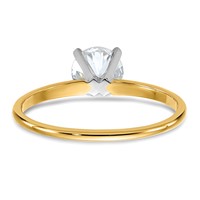14K Two-tone 0.75 Carat Lab Grown Diamond VS+ F+ Round Complete Solitaire Engagement Ring view 5
