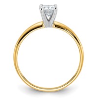 14K Two-tone 0.50 Carat Lab Grown Diamond VS SI+ G+ Round Complete Solitaire Engagement Ring view 2