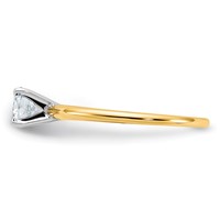 14K Two-tone 0.50 Carat Lab Grown Diamond VS SI+ G+ Round Complete Solitaire Engagement Ring view 3