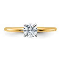 14K Two-tone 0.50 Carat Lab Grown Diamond VS SI+ G+ Round Complete Solitaire Engagement Ring view 4